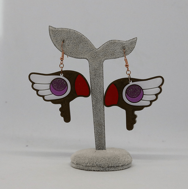 Boucles d'oreilles Sakura, chasseuse de cartes
