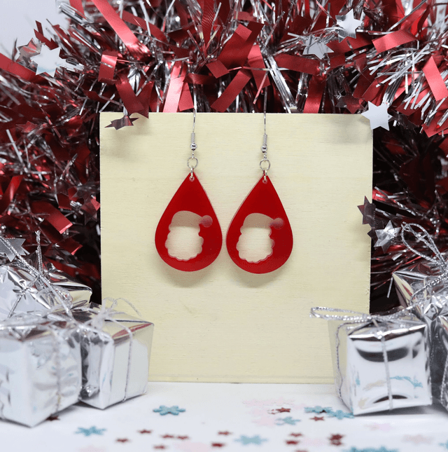Boucles d'oreilles mini goutte Père Noël