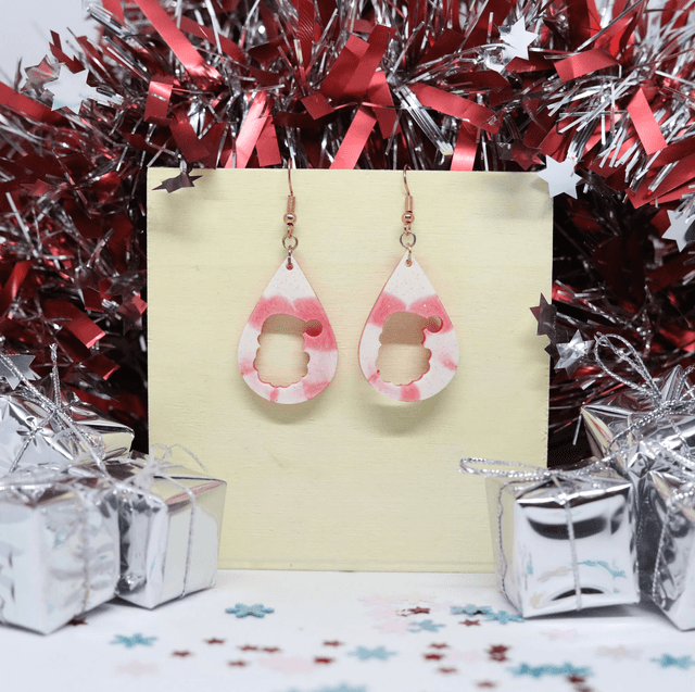 Boucles d'oreilles mini goutte Père Noël