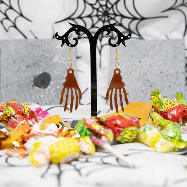 Boucles d'oreilles Main de squelette