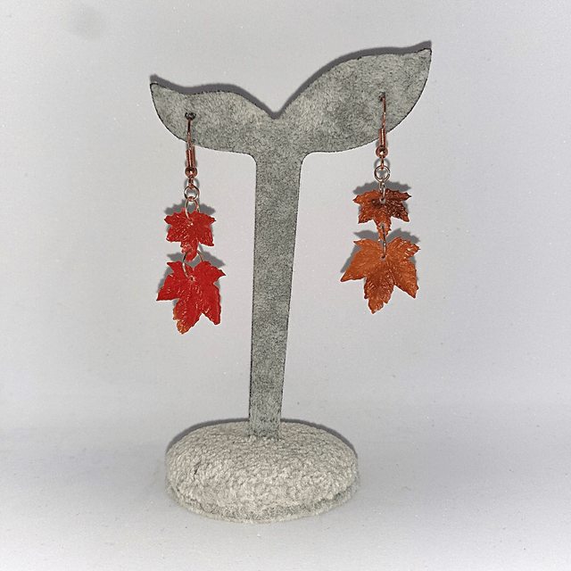 Boucles d'oreilles feuilles double