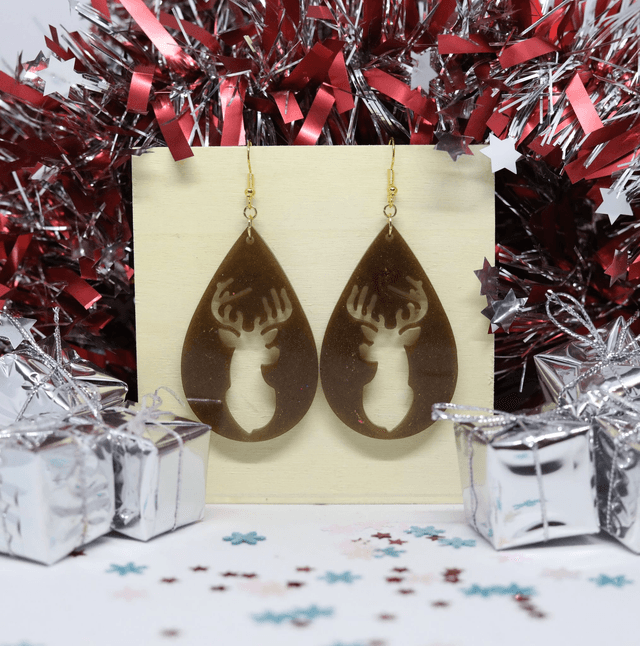 Boucles d'oreilles goutte Cerf