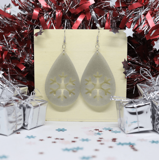 Boucles d'oreilles goutte silhouette Flocon
