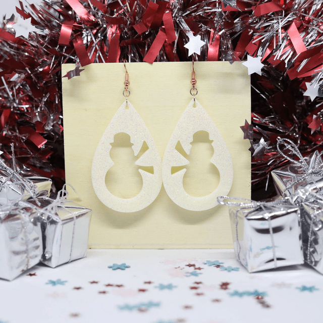 Boucles d'oreilles goutte Snowman