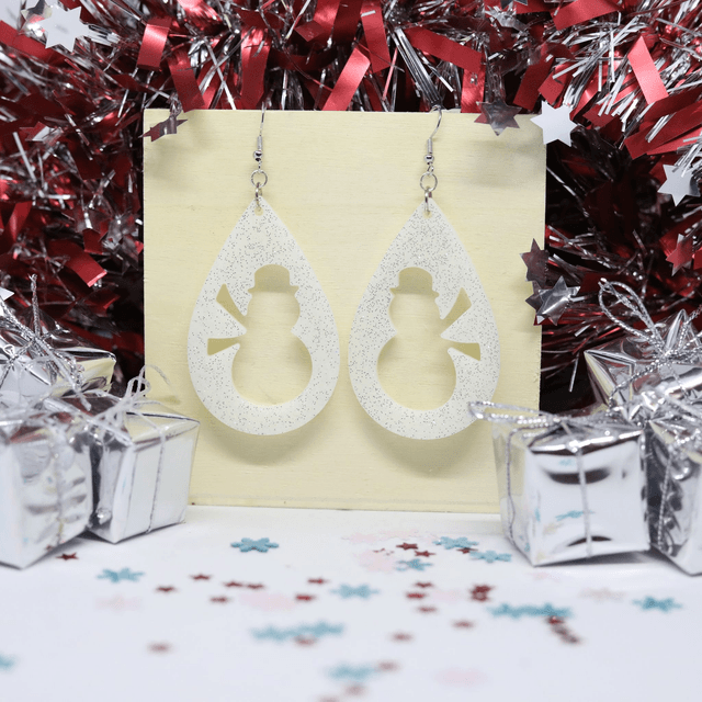 Boucles d'oreilles goutte Snowman