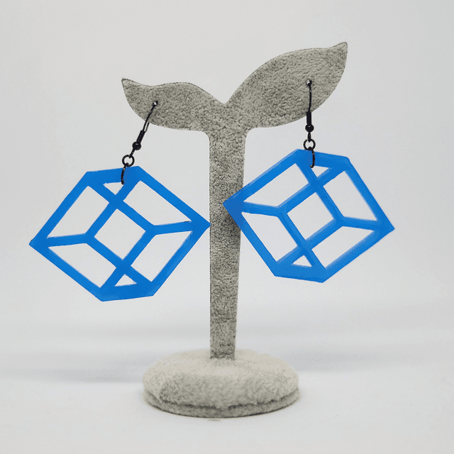 Boucles d&#039;oreilles Cube 3D